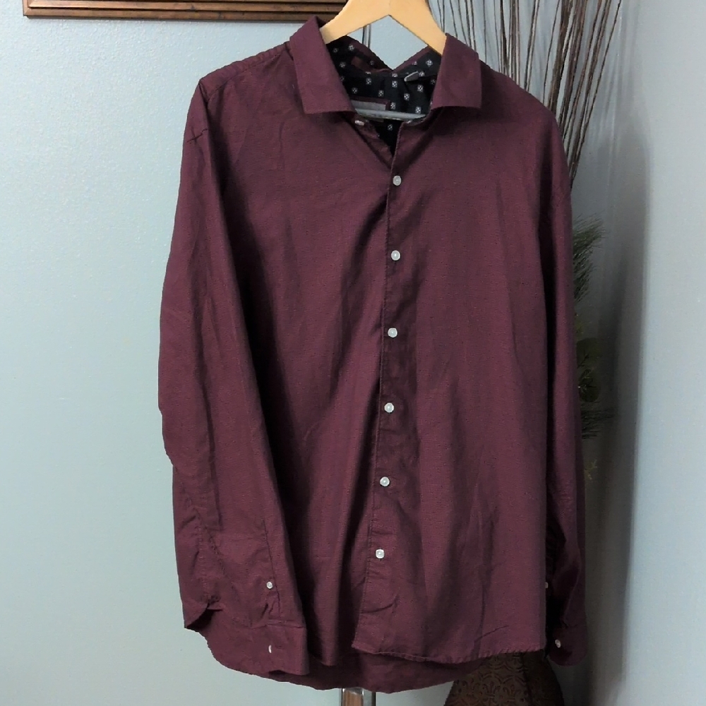 Ted Baker Maroon Casual Button-Down Shirt